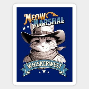 Meow Marshal of Whiskerwest - The Purrr-fect Cowboy Cat Sheriff Sticker